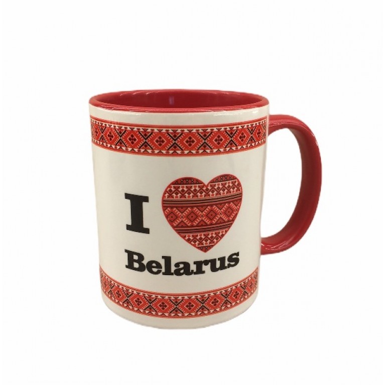 Кружка "Я люблю Беларусь" красная | #byetno